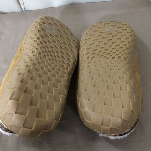 NEW Newdenber Men's Fleece Lined Slippers Brown Faux Suede Size 10 Slip-On - Picture 3 of 7